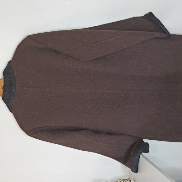 Vintage J. Jill Reversible Brown And Gray Charcoal Wool Trench Coat Medium - Picture 9 of 11